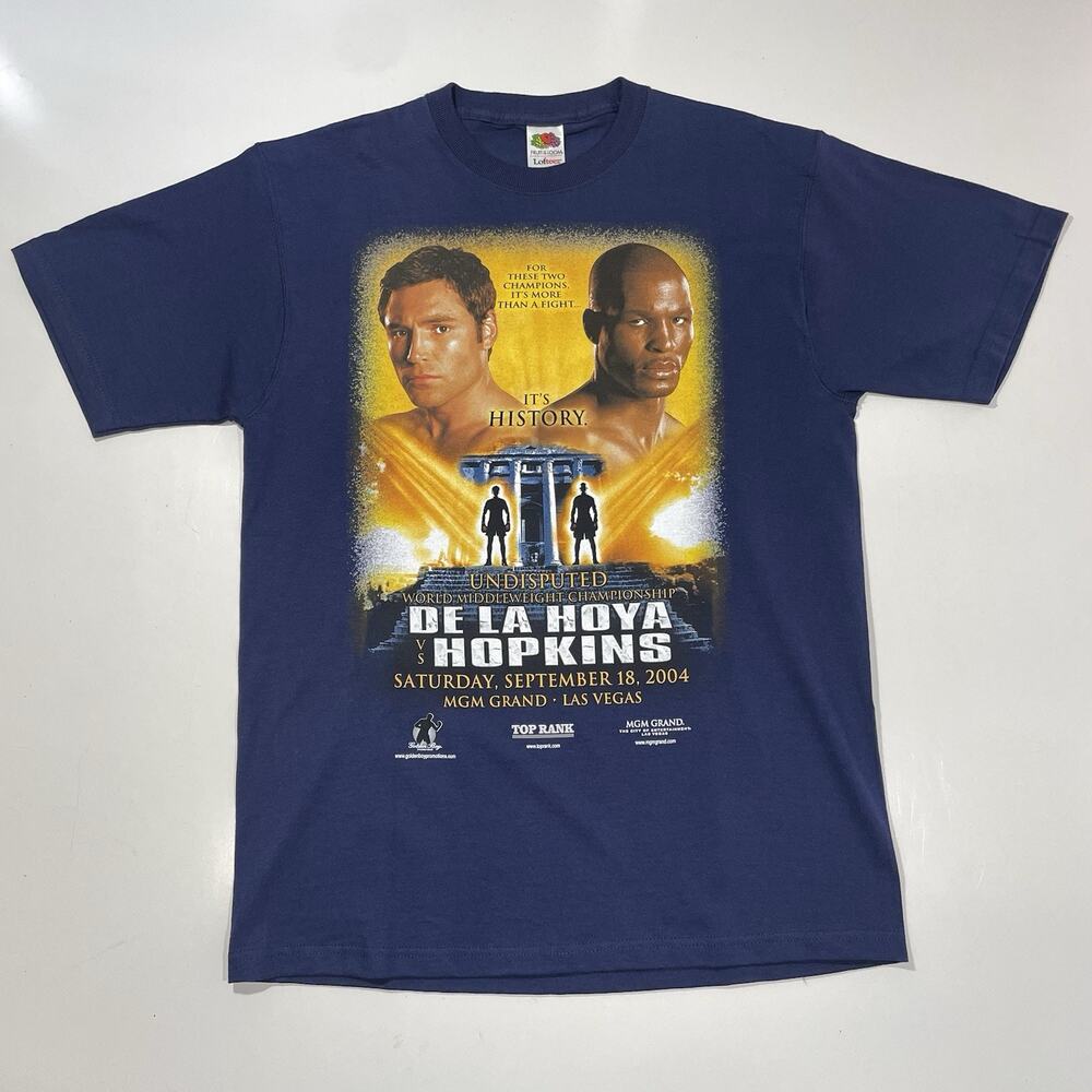 Vintage Oscar De La Hoya vs. Bernard Hopkins Boxing PROMO Sep 2004 Tee Medium